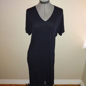 & Other Stories Navy Blue Slit Dress, & Other Stories Blue Slit Leg Dress